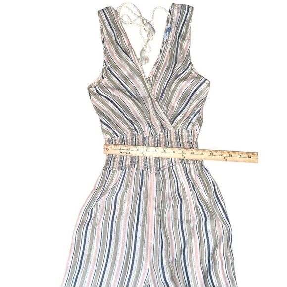 Blue Island Striped Wide Leg Jumpsuit XS Resortwear Cruise Chic Vacation Ready - Picture 12 of 14